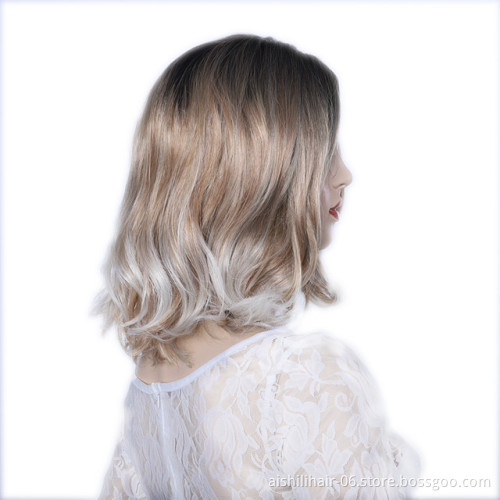 wholeasale lolita  wigs mix black with light brown and white and ombre all colours natural wave synthetic hair wigs for women